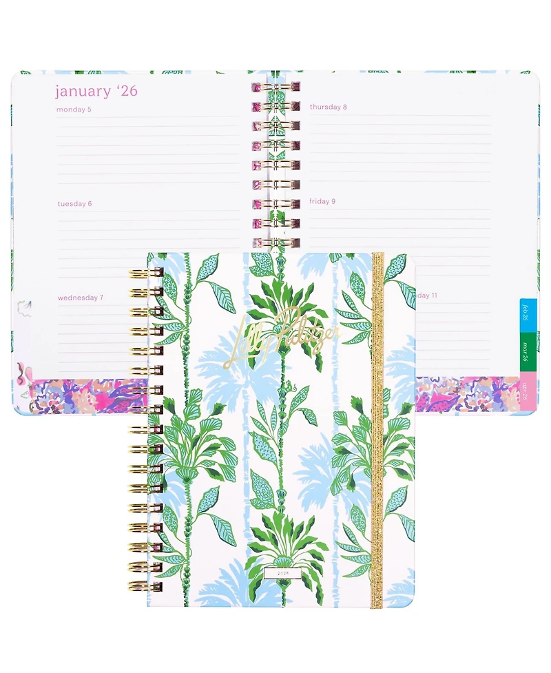 Gnuadz Lilly Pulitzer Monthly Planner 2026 Spiral Agenda Stickers Pockets Swayin Breeze