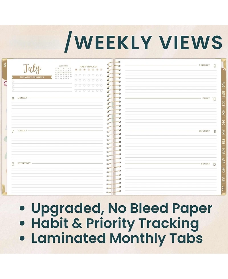 Gnuadz Hardcover Planner 2026-2027 Academic Year Monthly Weekly Agenda Book