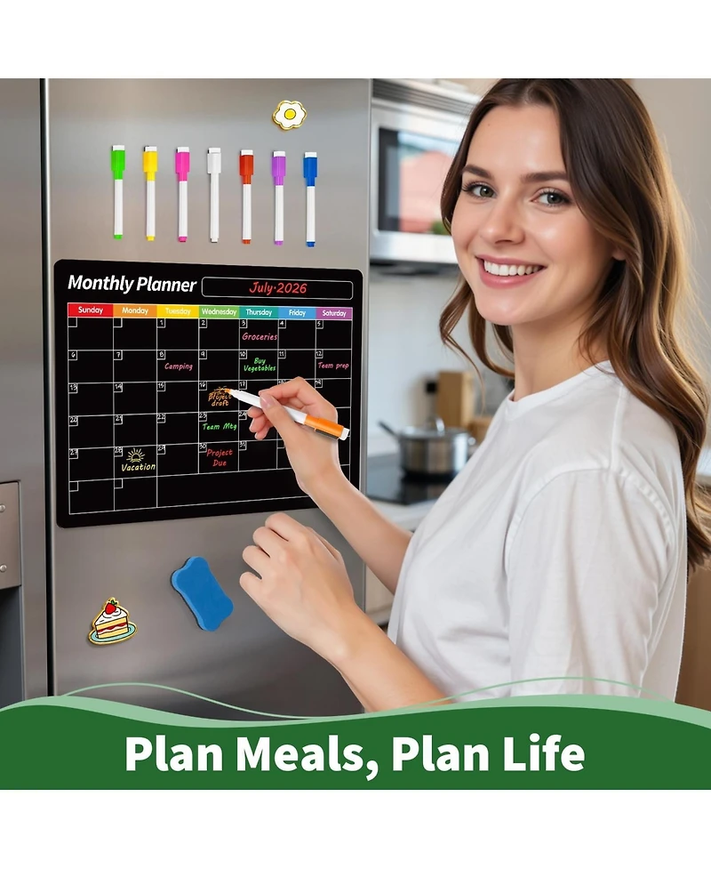 Gnuadz Magnetic Calendar Whiteboard Monthly Planner Fridge