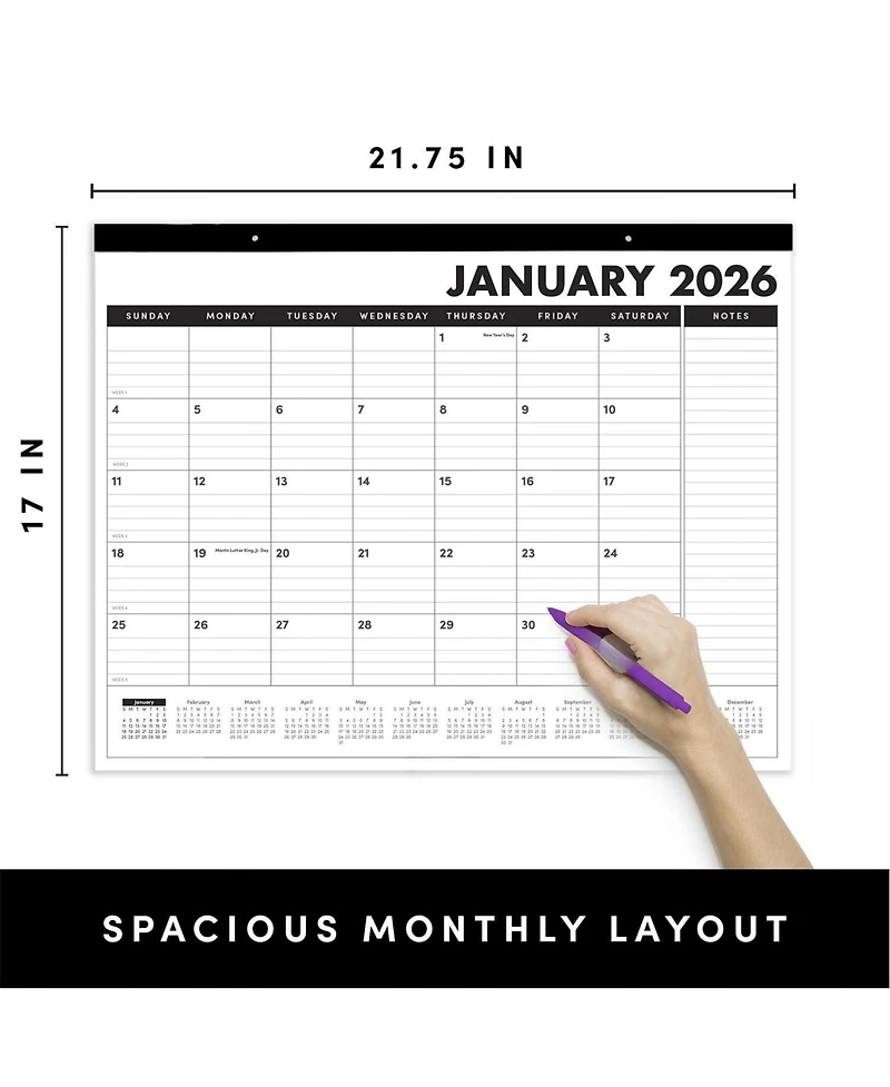 Gnuadz 2026 Calendar 12 Months Minimalist Pastel Wall Desk Monthly Yearly Notes