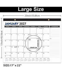 Gnuadz Large Desk Calendar 2026-2027 ,19 Months Desktop Wall Julian Date To-Do Notes Corner Protectors School Home Office