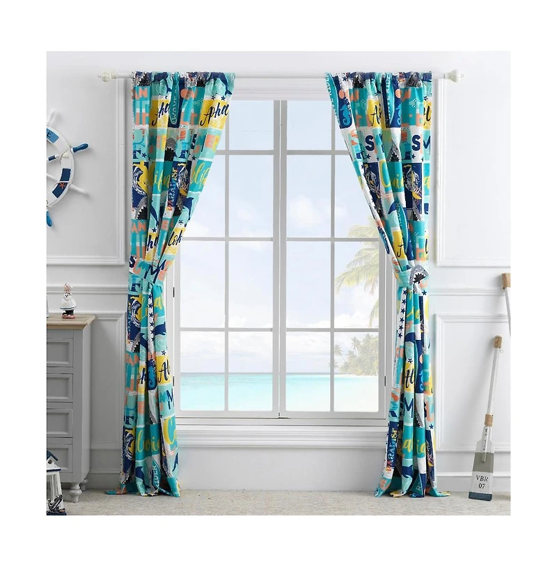 Greenland Home Fashions Bedroom Living Room Darkening Wave Rider Curtain Panel Set