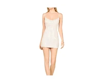 Lara Women's Sequin Cowl Neck Bridal Mini Dress