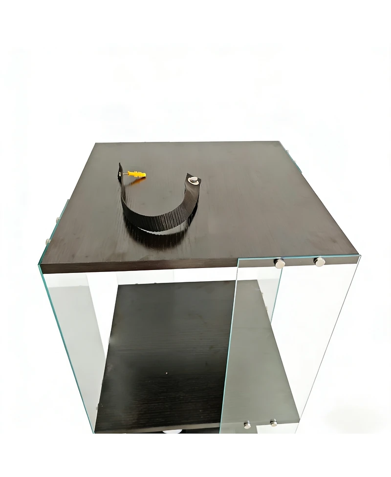 Streamdale Furniture 4-Tier Rotatable Tempered Glass Display Cabinet with Remote Led Light