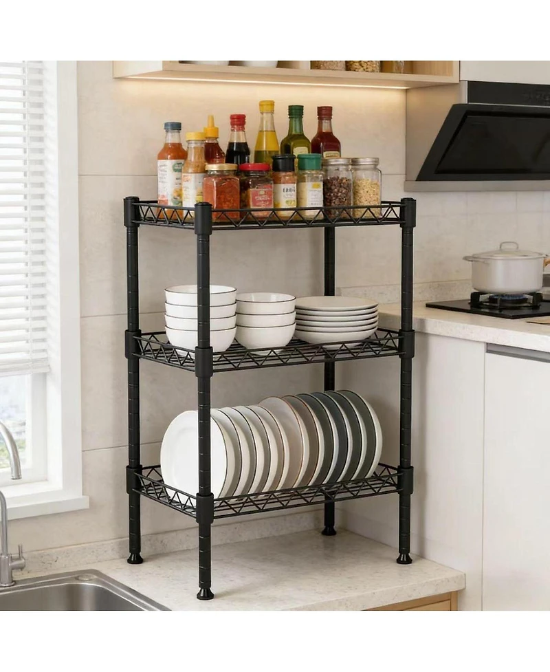 Streamdale Furniture 3-Tier Adjustable Metal Storage Rack