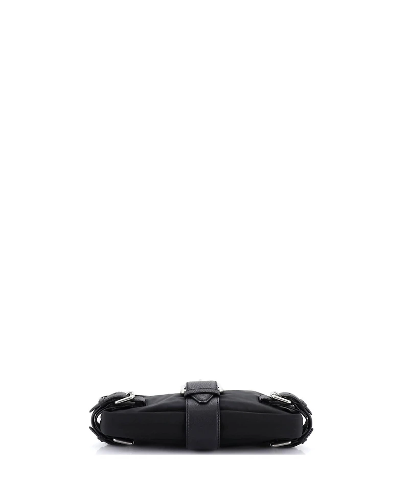 Pre-Owned Bottega Veneta Buckle Shoulder Bag Nylon with Leather
