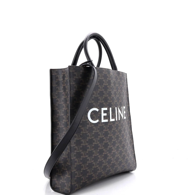 Pre-Owned Celine Medium Vertical Cabas Tote Triomphe Coated Canvas