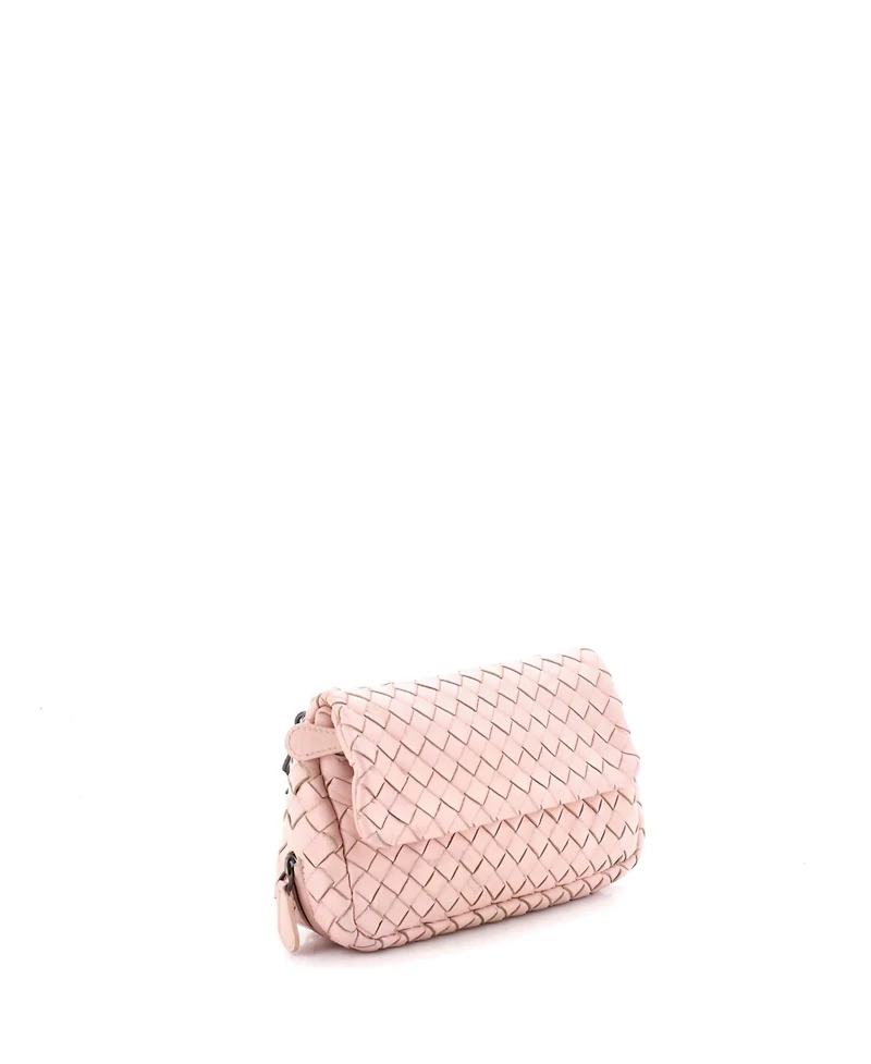 Pre-Owned Bottega Veneta Small Expandable Chain Crossbody Bag Intrecciato Nappa
