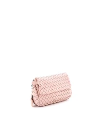 Pre-Owned Bottega Veneta Small Expandable Chain Crossbody Bag Intrecciato Nappa
