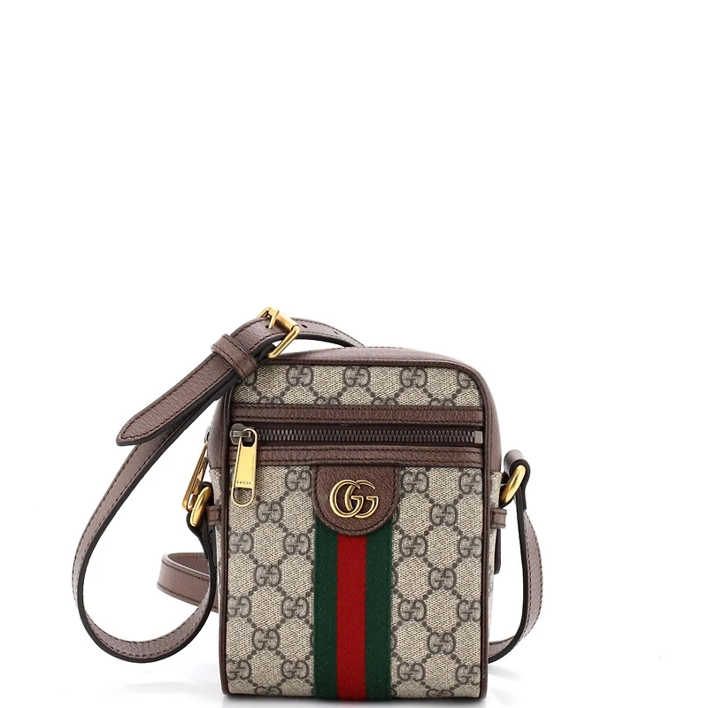 Pre-Owned Gucci Mini Ophidia Messenger Bag Gg Coated Canvas