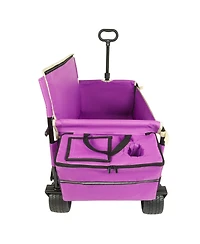 Streamdale Furniture 3-in-1 Folding Wagon Cart with Bench Seat, 500lbs Capacity