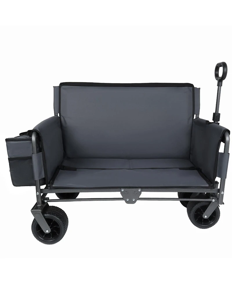 Streamdale Furniture 3-in-1 Folding Wagon Cart with Bench Seat
