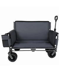 Streamdale Furniture 3-in-1 Folding Wagon Cart with Bench Seat
