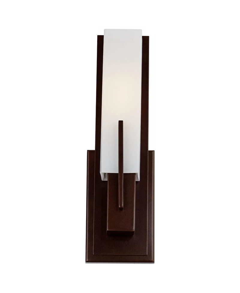 Possini Euro Design Midtown Modern Wall Light Sconces Set of 2 Hardwire 4 1/2" Fixture Glass Shade for Bedroom Bathroom Vanity Reading