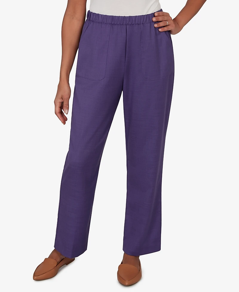 Alfred Dunner Women's Grand Bazaar Textured Pull-On Pants
