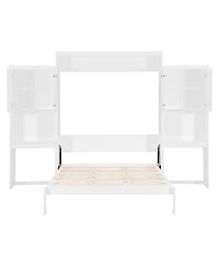Streamdale Furniture Queen Size Murphy Bed with Desk, Vanity and Cabinets
