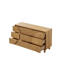 Streamdale Furniture 6-Drawer Fluted Wood Dresser and Storage Chest, 60" Wide
