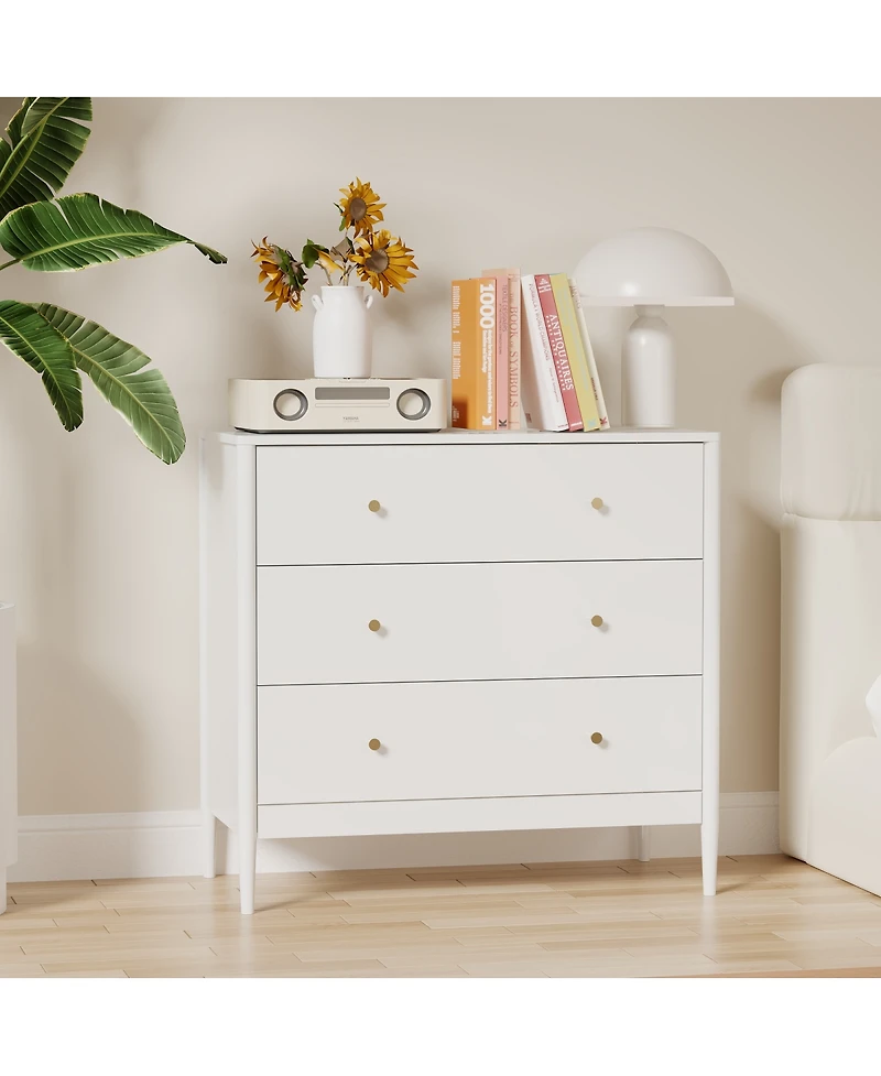 Streamdale Furniture 3-Drawer Modern Storage Dresser for Bedroom and Living Room