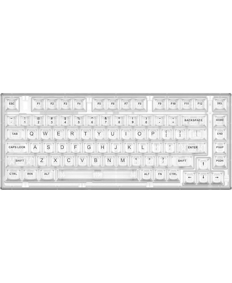 Lofree X75 82-Key Hot-Swappable Mechanical Keyboard with Transparent Keycaps, 75% Layout Gasket Mount Rgb Backlit, Wired