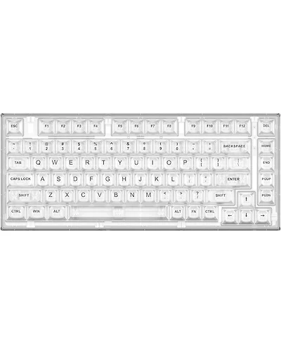 Lofree X75 82-Key Hot-Swappable Mechanical Keyboard with Transparent Keycaps, 75% Layout Gasket Mount Rgb Backlit, Wired