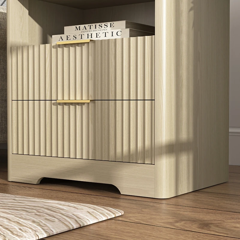 Streamdale Furniture Smart Nightstand with Charging Station and Storage Cabinet