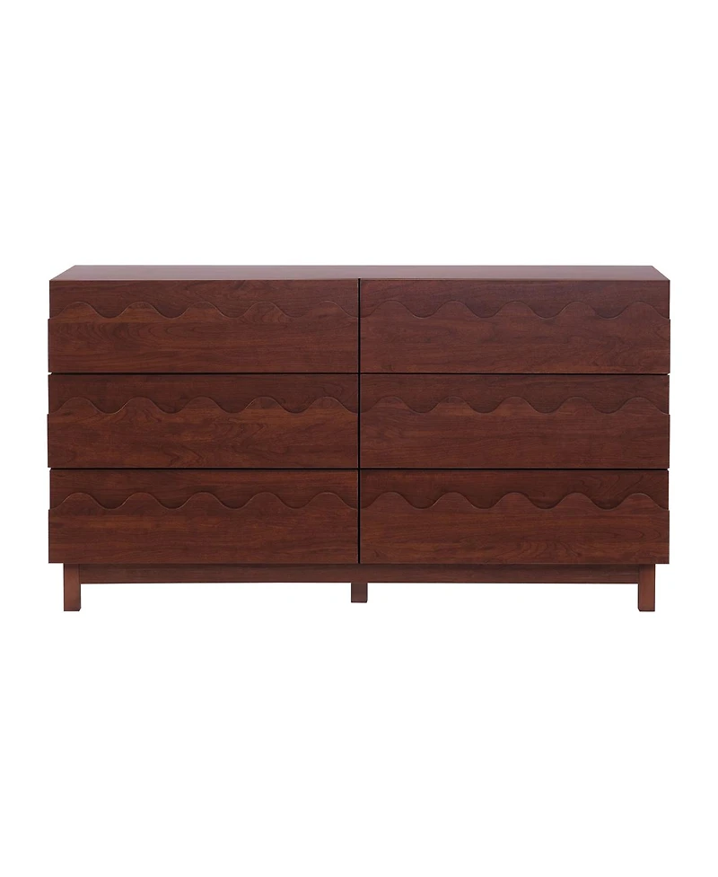 Streamdale Furniture 60" 6-Drawer Wave Front Dresser and Tv Stand
