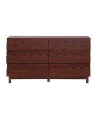 Streamdale Furniture 60" 6-Drawer Wave Front Dresser and Tv Stand