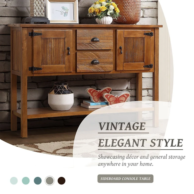 Streamdale Furniture 46'' Solid Wood Sideboard Console Table with 2 Drawers and Storage