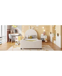 Streamdale Furniture Twin Size Upholstered Daybed with Rabbit Ear Shaped Headboard