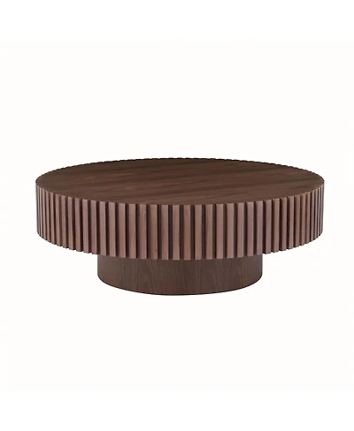 Streamdale Furniture 31.49'' Round Modern Pedestal Coffee Table - Walnut