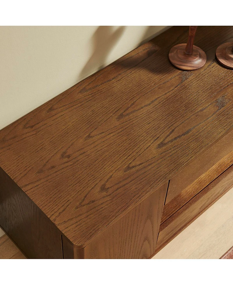 Streamdale Furniture 59" Mid-Century Modern Walnut Tv Stand with Storage and Drawers