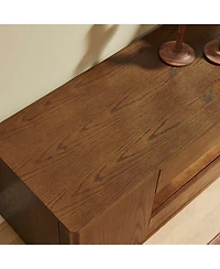 Streamdale Furniture 59" Mid-Century Modern Walnut Tv Stand with Storage and Drawers