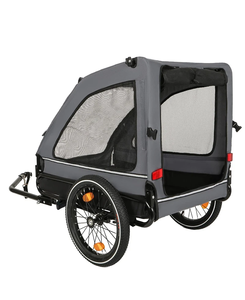 Streamdale Furniture Pet Bike Trailer for Small and Medium Dogs, Foldable with Quick Release Wheels