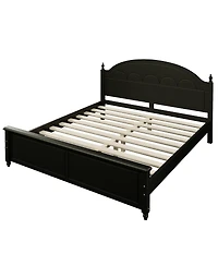 Streamdale Furniture King size Wooden Bed Frame with Arched Headboard and Classic Design
