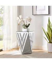 Streamdale Furniture Inverted Triangular Crystal Diamond Inlaid Square Side Table