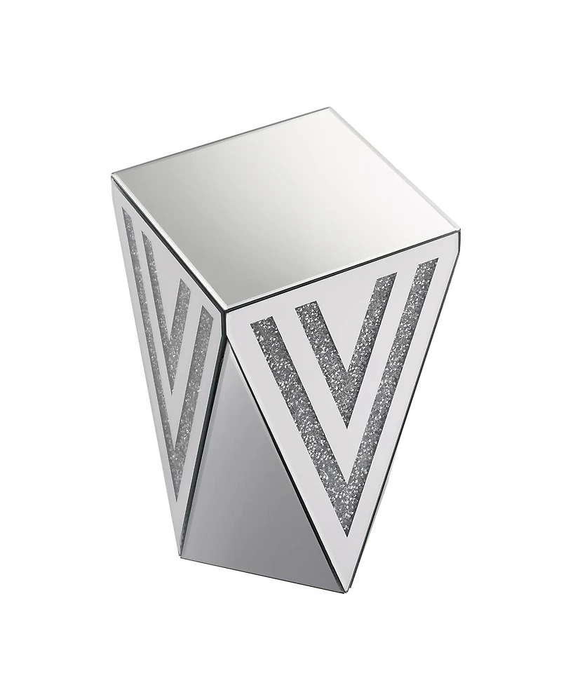 Streamdale Furniture Inverted Triangular Crystal Diamond Inlaid Square Side Table