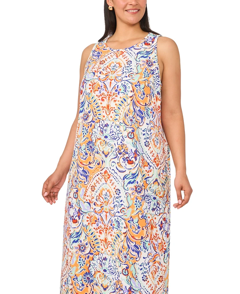 Msk Plus Size Sleeveless Round Neck Maxi Dress