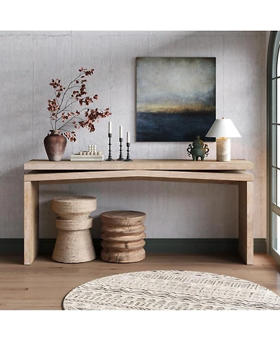 Streamdale Furniture 65-Inch Rustic Solid Wood Veneer Farmhouse Console Table