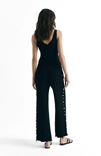 Scalpers Women's Buttons Knit Pant