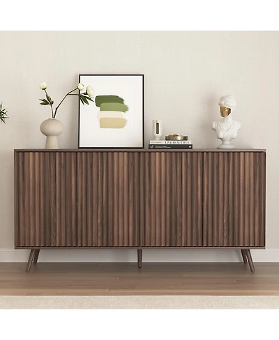 Streamdale Furniture 4-Door Wood Sideboard Buffet Cabinet with Adjustable Shelves