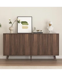 Streamdale Furniture 4-Door Wood Sideboard Buffet Cabinet with Adjustable Shelves