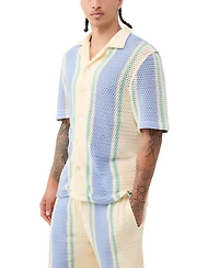 True Religion Men's Regular-Fit Short-Sleeve Knit Stripe Shirt