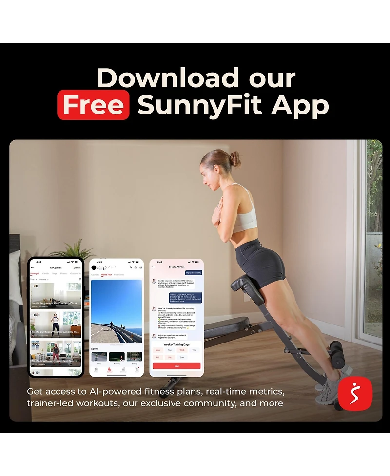 Sunny Health and Fitness Adjustable Roman Chair and Hyperextension Bench