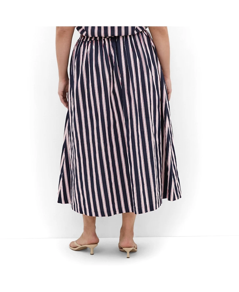 City Chic Women's Holiday Bloom Print Midi Skirt