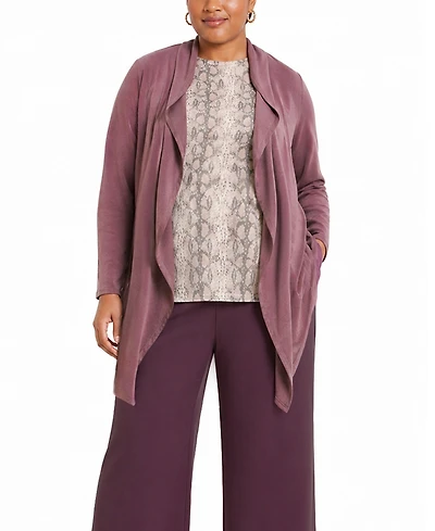 Coin 1804 Plus Draped Flyaway Cardigan Sweater