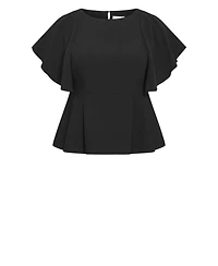 City Chic Plus Cinched Peplum Top