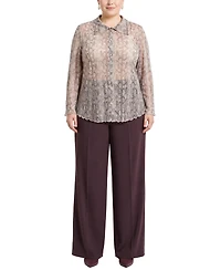 Coin 1804 Plus Python Mesh Button-Front Shirt
