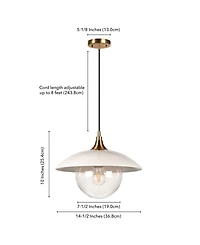 Hudson & Canal Alvia 14.5" Wide Metal Pendant