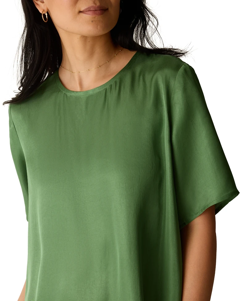 Eileen Fisher Women's Short-Sleeve Round Neck Dress