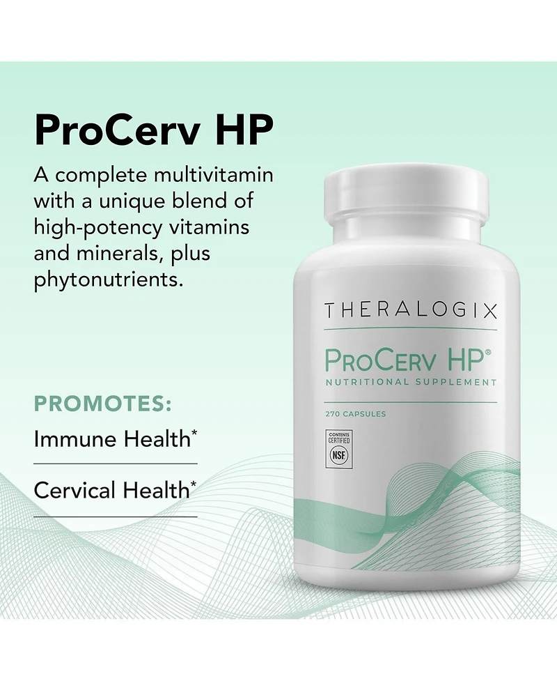 Theralogix ProCerv Hp High-Potency Multivitamin - 90-Day Supply - Immune Support - includes B Vitamins, Vitamin C, Vitamin D and Zinc